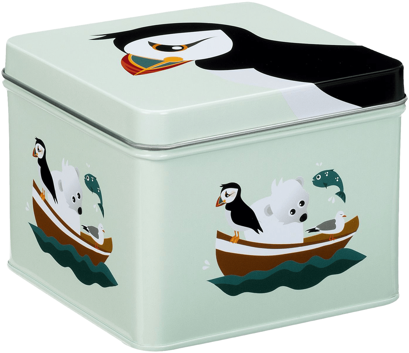 Blafree Small Tin Box Puffin Blue 