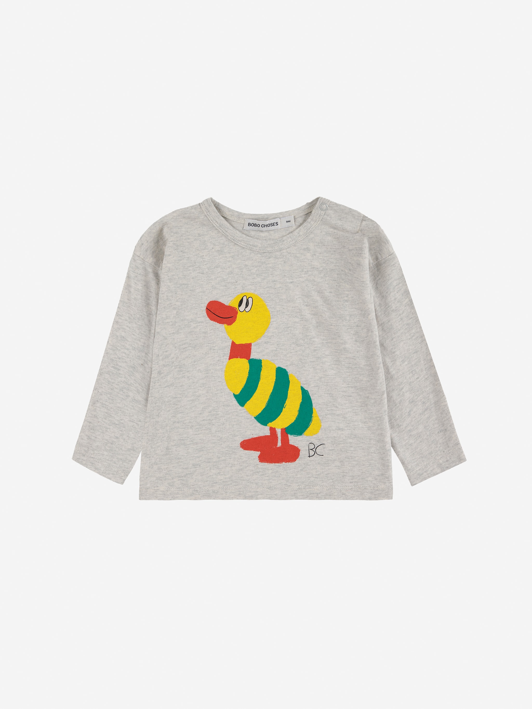 Striped Duck T-Shirt Light Heather Grey