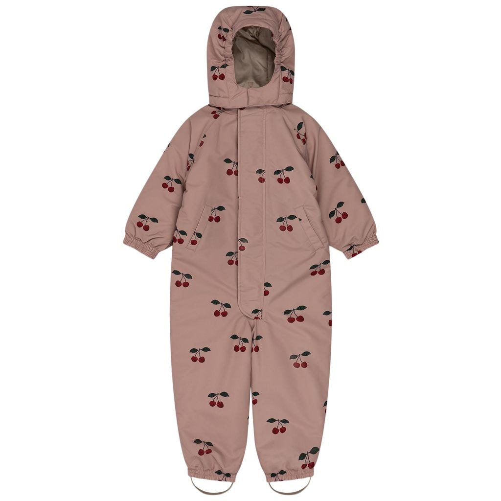 Cerise Blush Ski Suit with Cherry Print