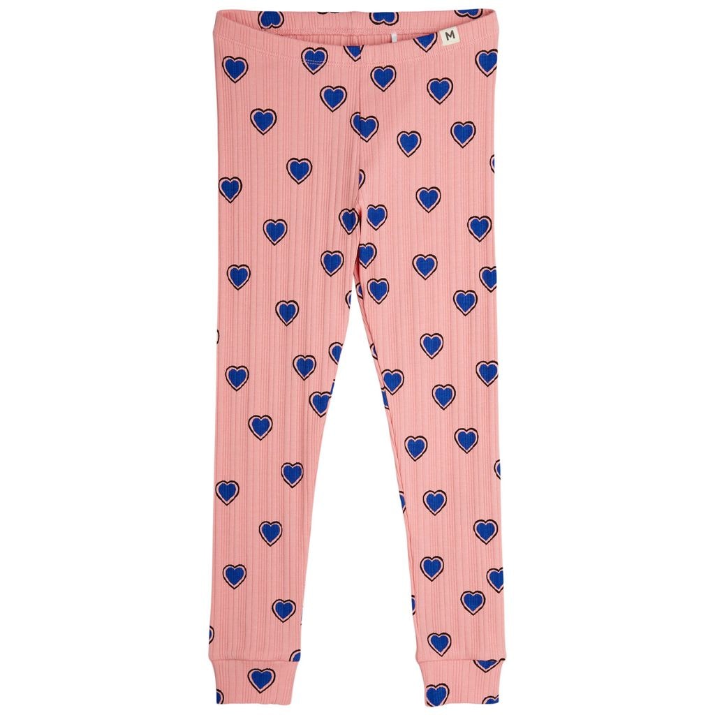 GOTS Outlined Hearts Aop Leggings Pink