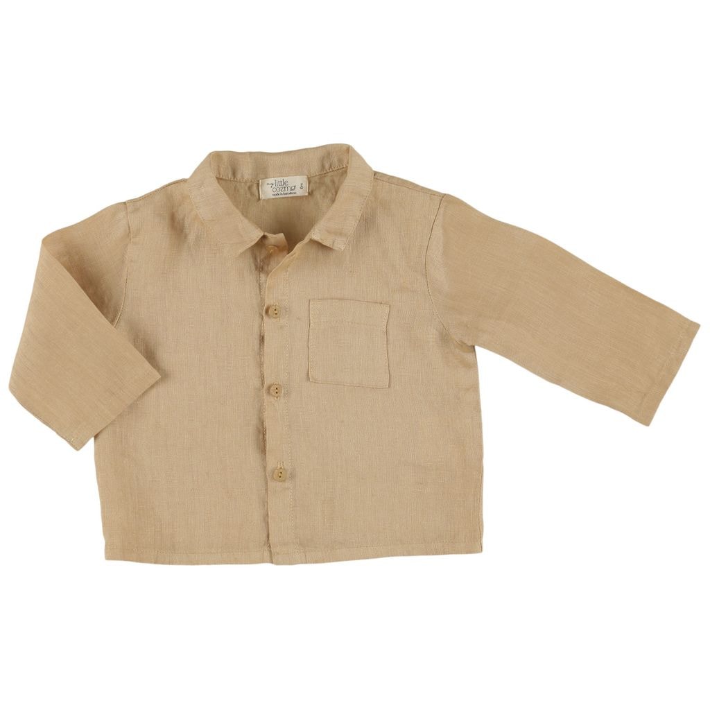 James Baby Linen Shirt Beige