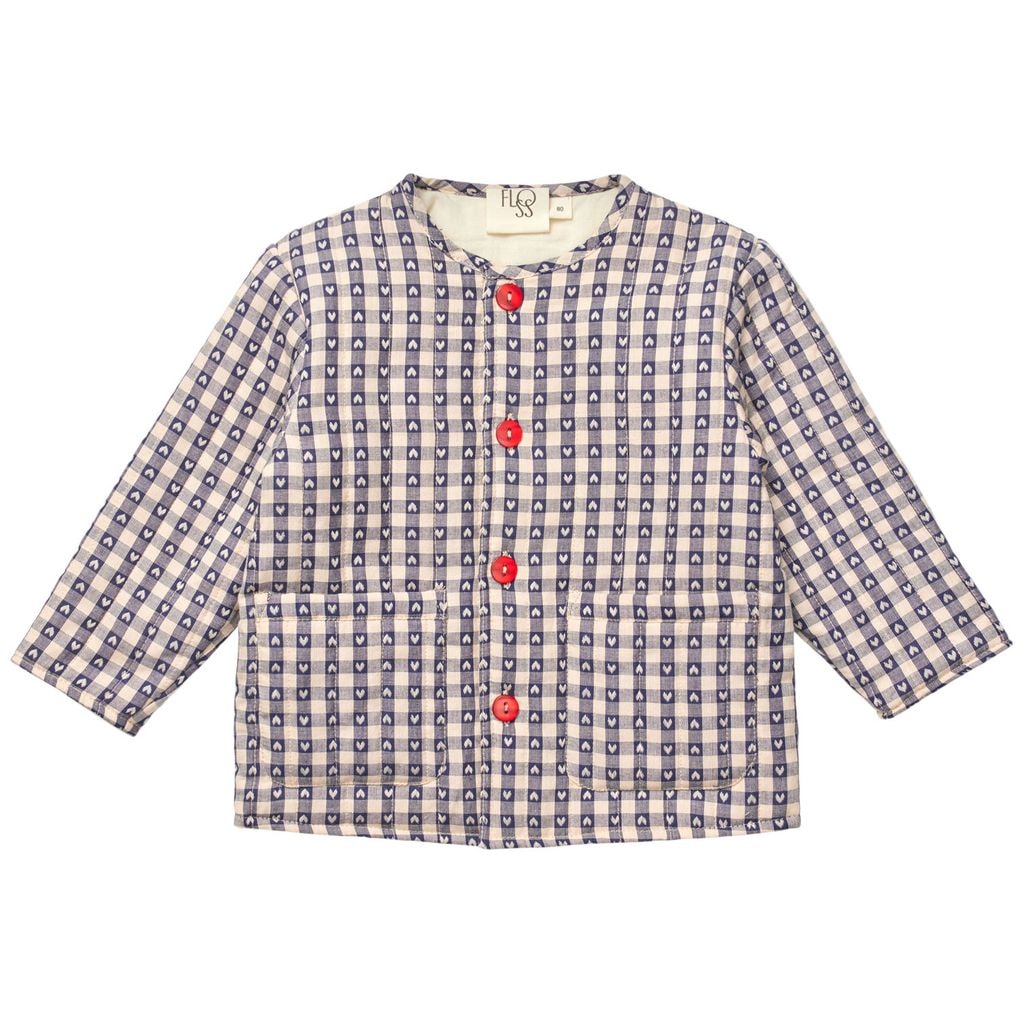Selma Gingham Jacket Indigo Heart
