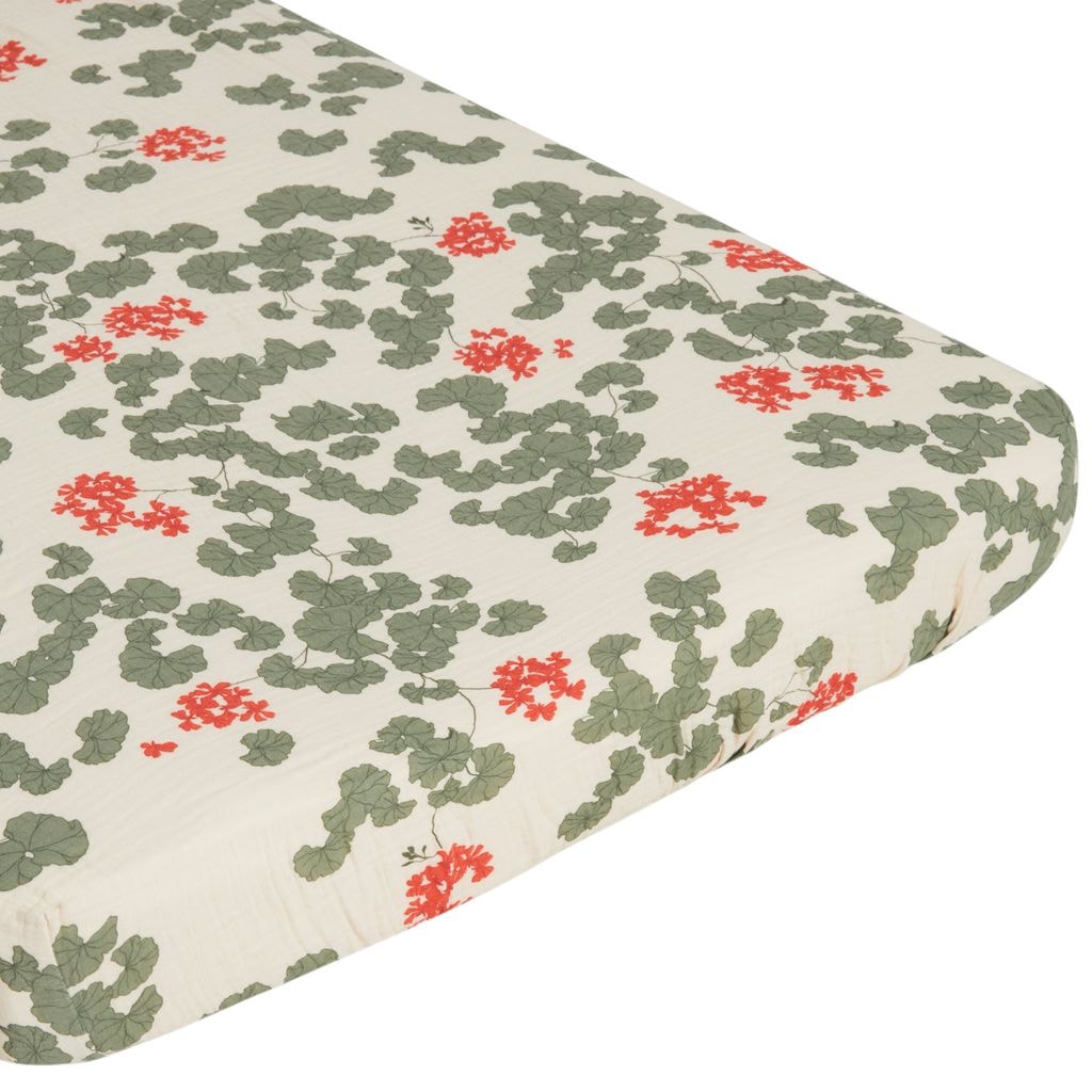 60x120 cm Printed Fitted Sheet Pelargonium