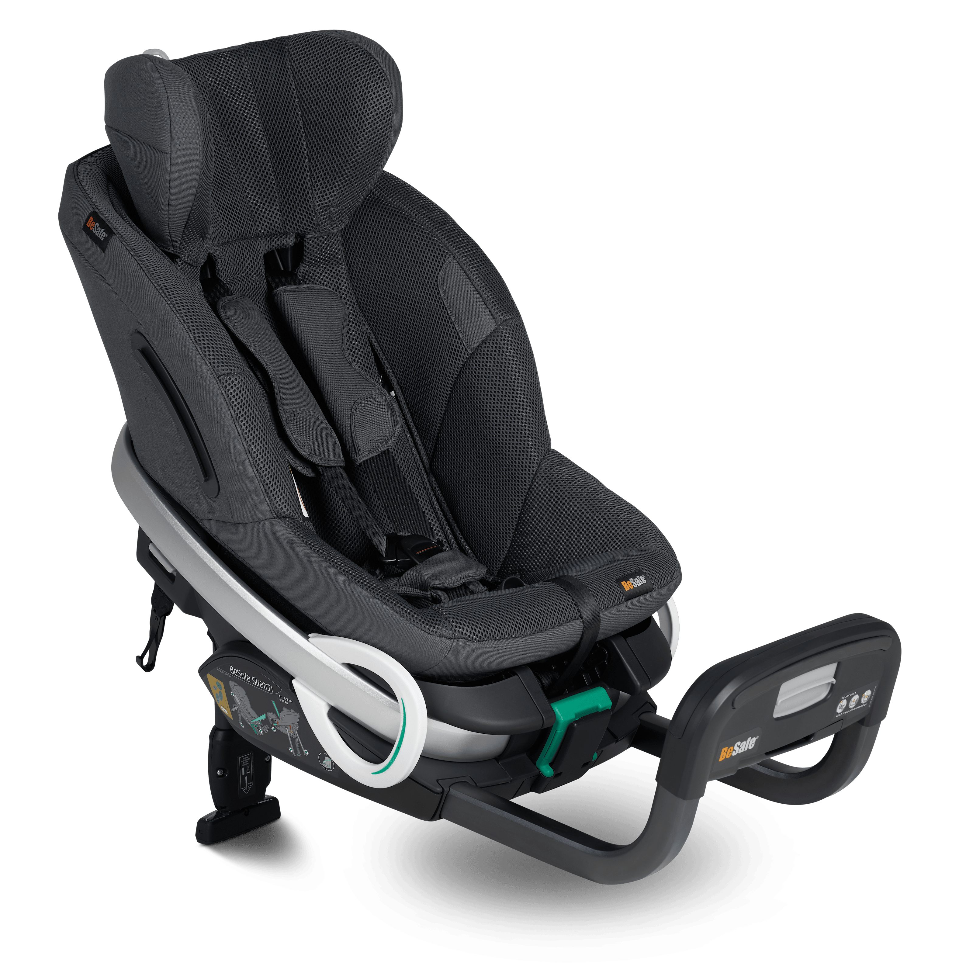 Stretch Bakåtvänd Bilbarnstol 6M-7Y / 61-125 Cm Anthracite Mesh 