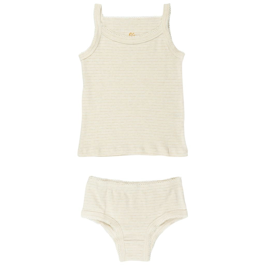 Striped Underwear Set Beige