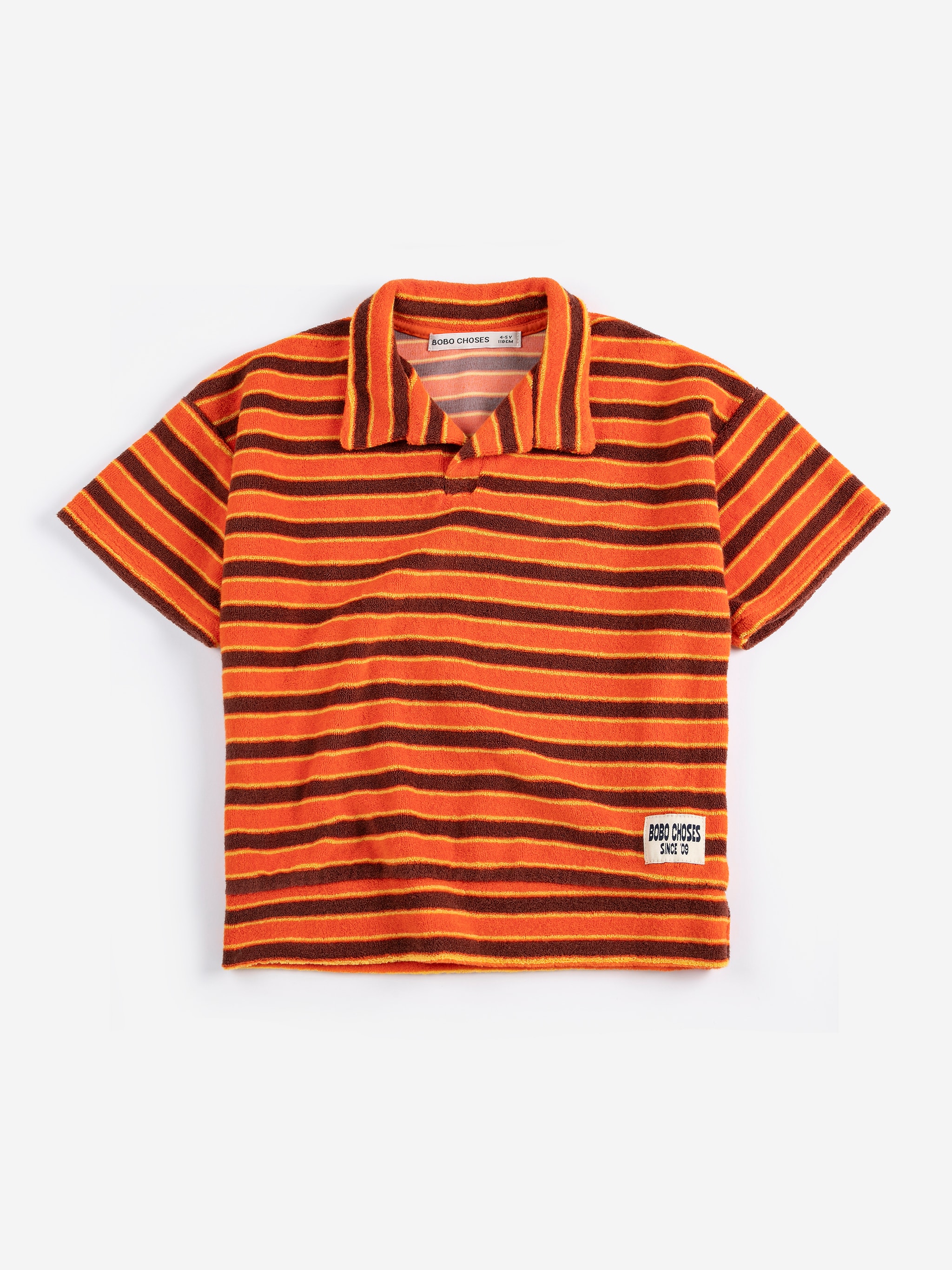 Striped Brick Polo I Frotté Orange 