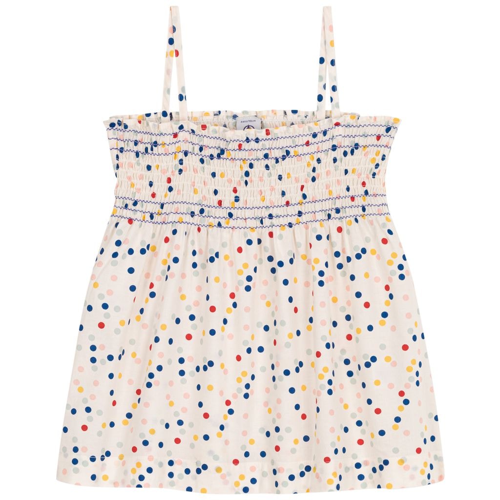 Polkaprikmønstret Tanktop Cremefarvet