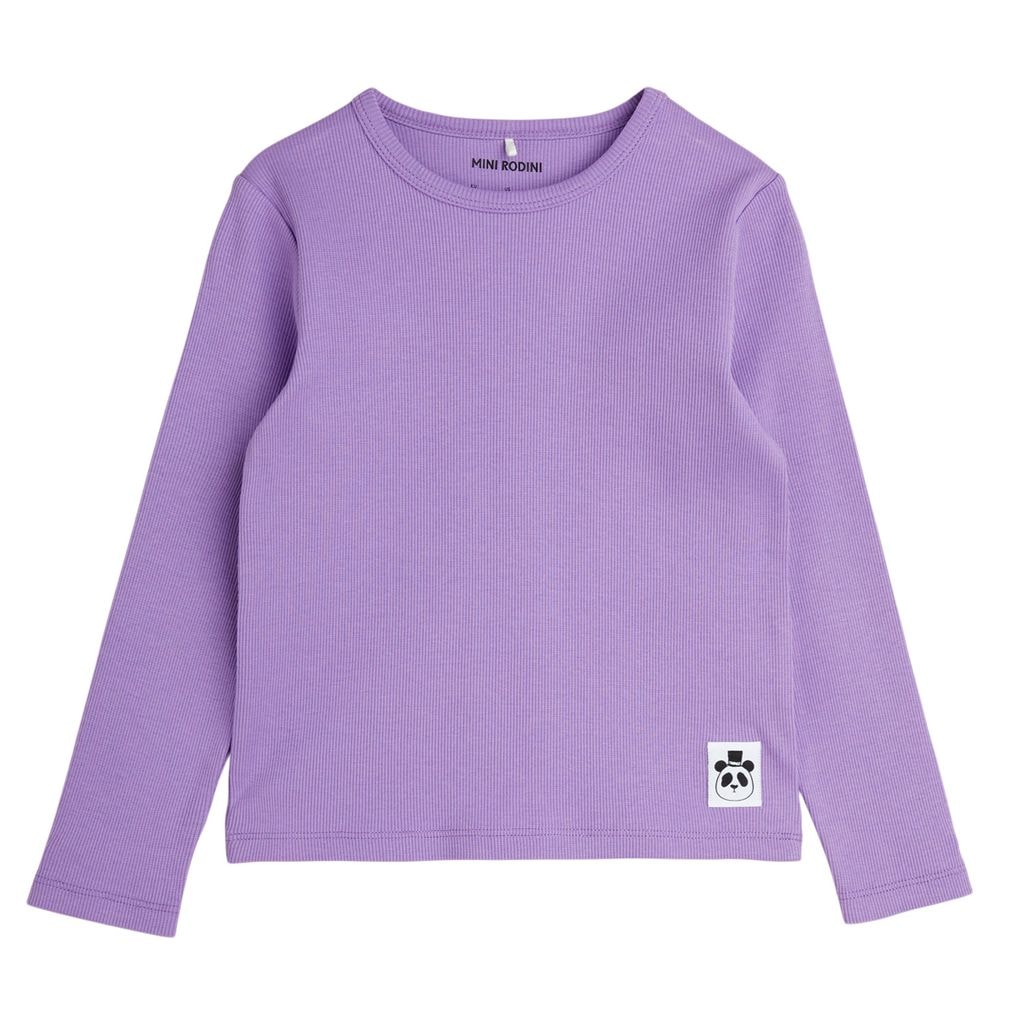 Solid Ribbed T-Shirt Purple