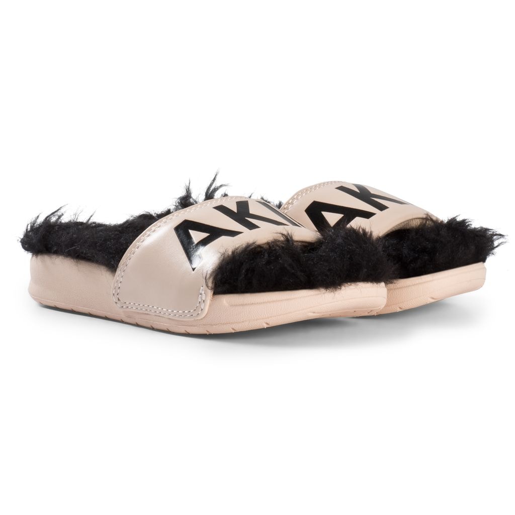 Aston Logo Slide Sandals Black