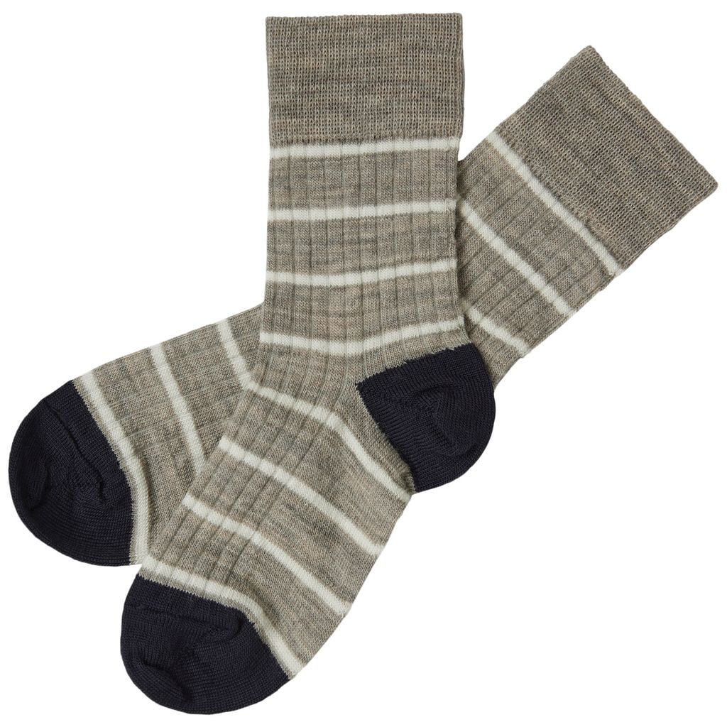 2-Pack Thin Striped Socks Hazel Melange
