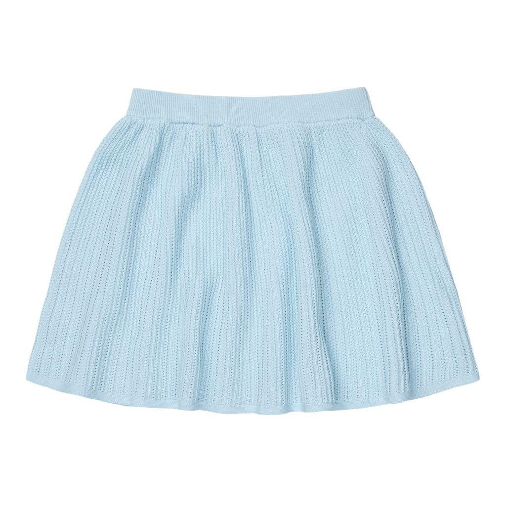 Stickad Kjol Light Blue