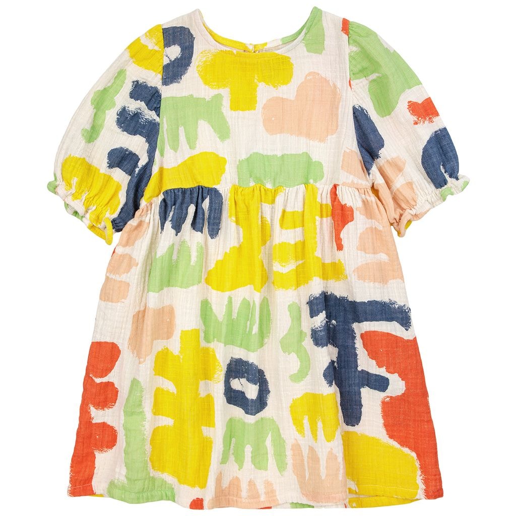 Carnival Printed Dress Off-white