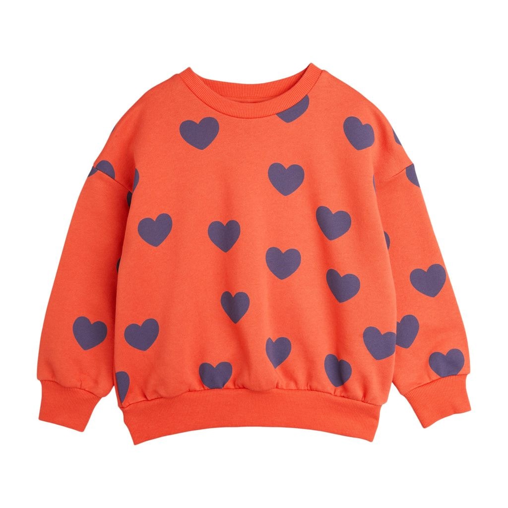 GOTS Heart Printed Sweatshirt Red