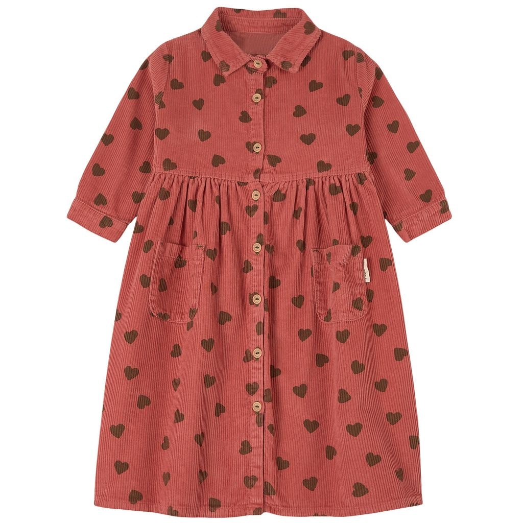 Printed Corduroy Dress Pomegranate