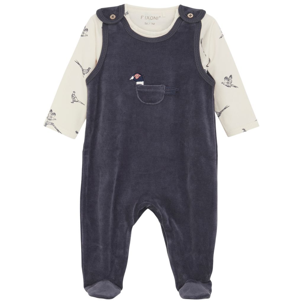 Set w. Body and Velour Romper Odyssey Gray