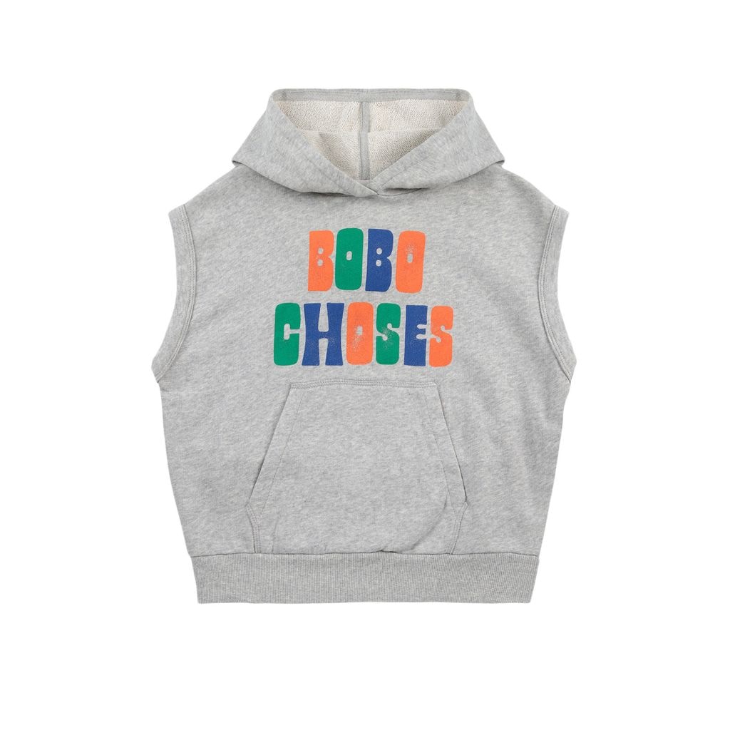 Bobo Choses Multicolor Sleeveless Hoodie Heather Grey