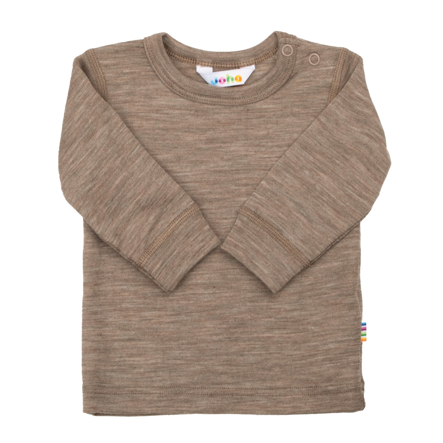 Long-Sleeved Wool Top Beige Melange