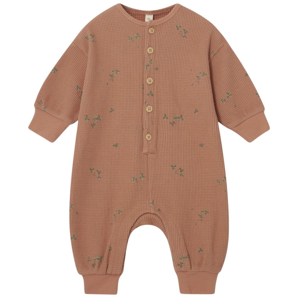 Printed Waffled Onesie Sorrel Chestnut