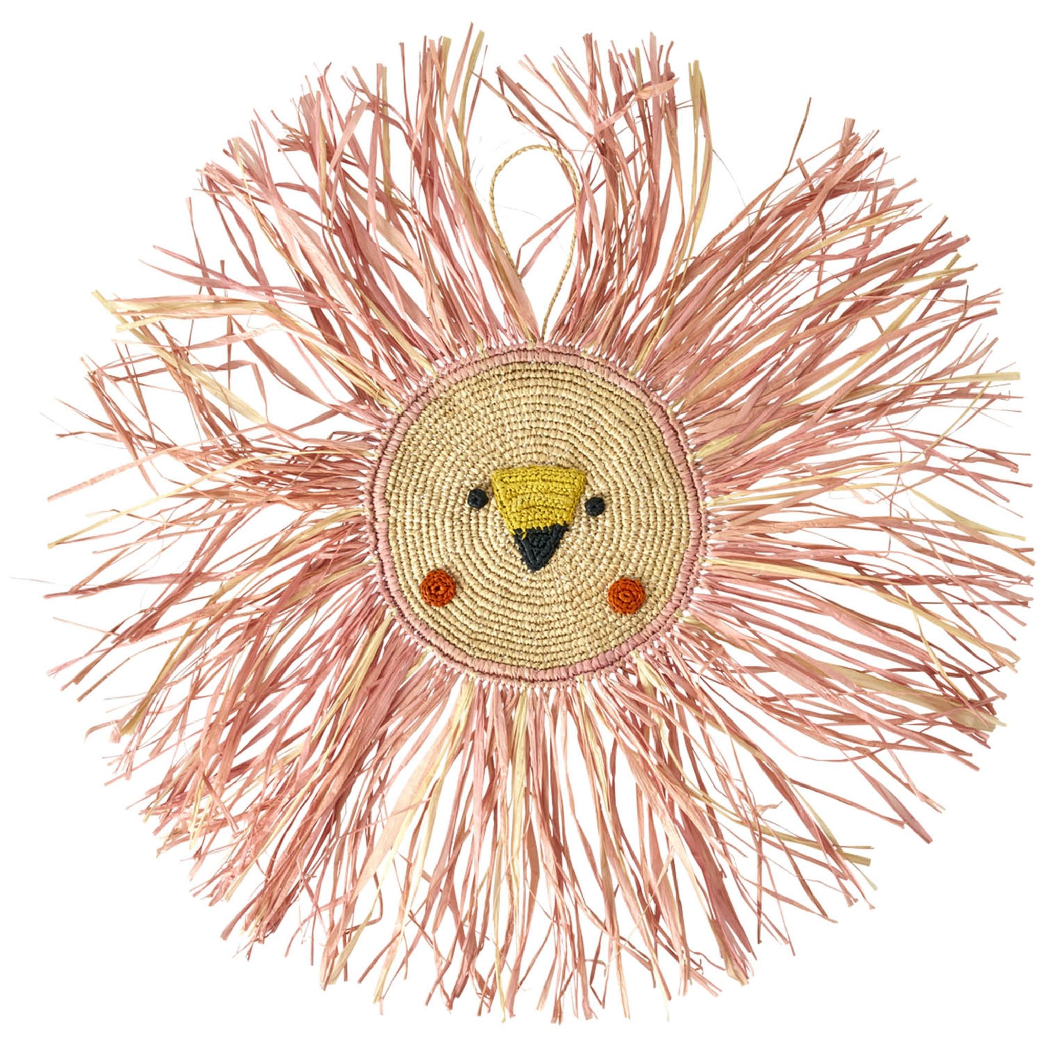Large Raffia Eläinten Seinä Sisustus Pink