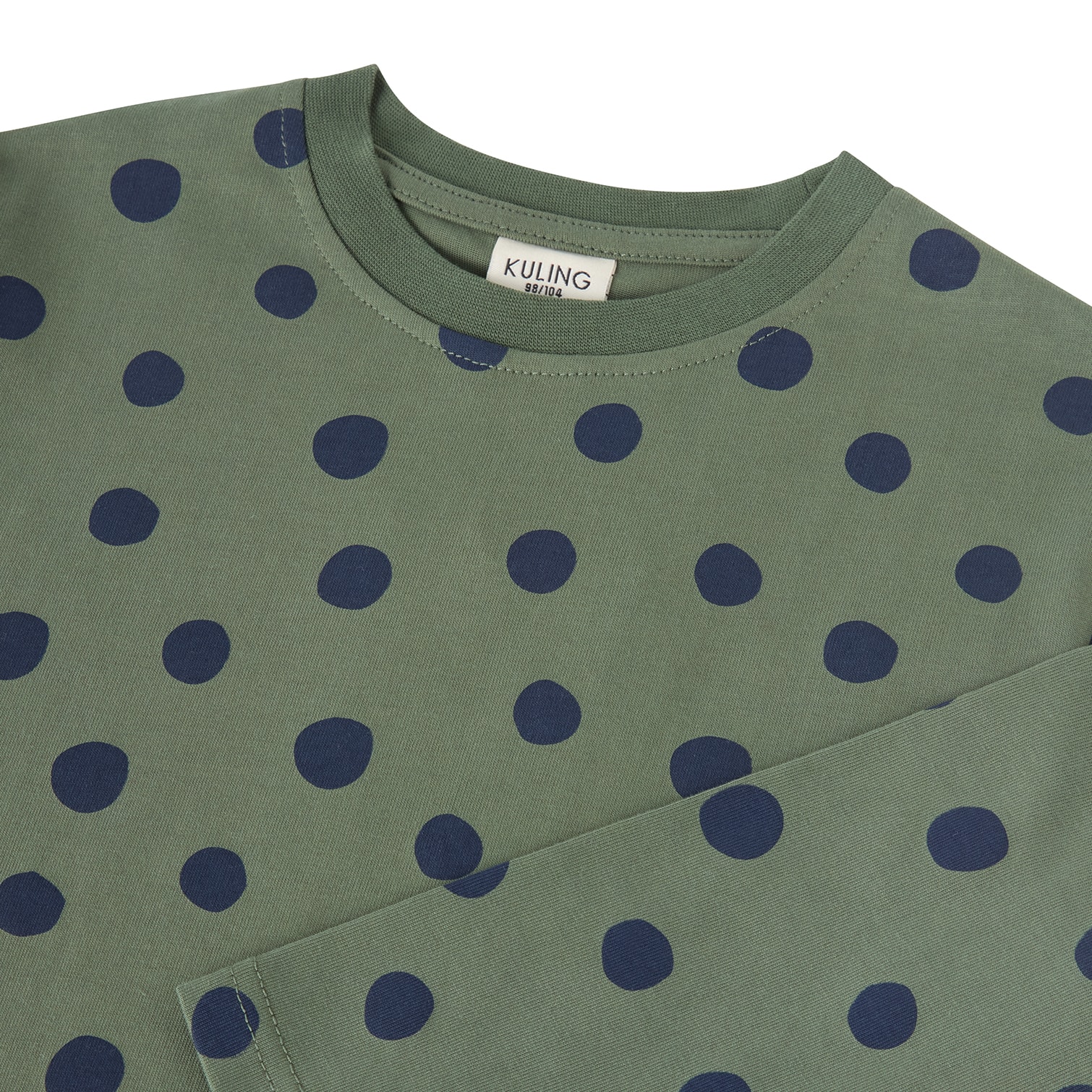 Granada LS T-Shirt Heavy Cotton Forest Green Dots