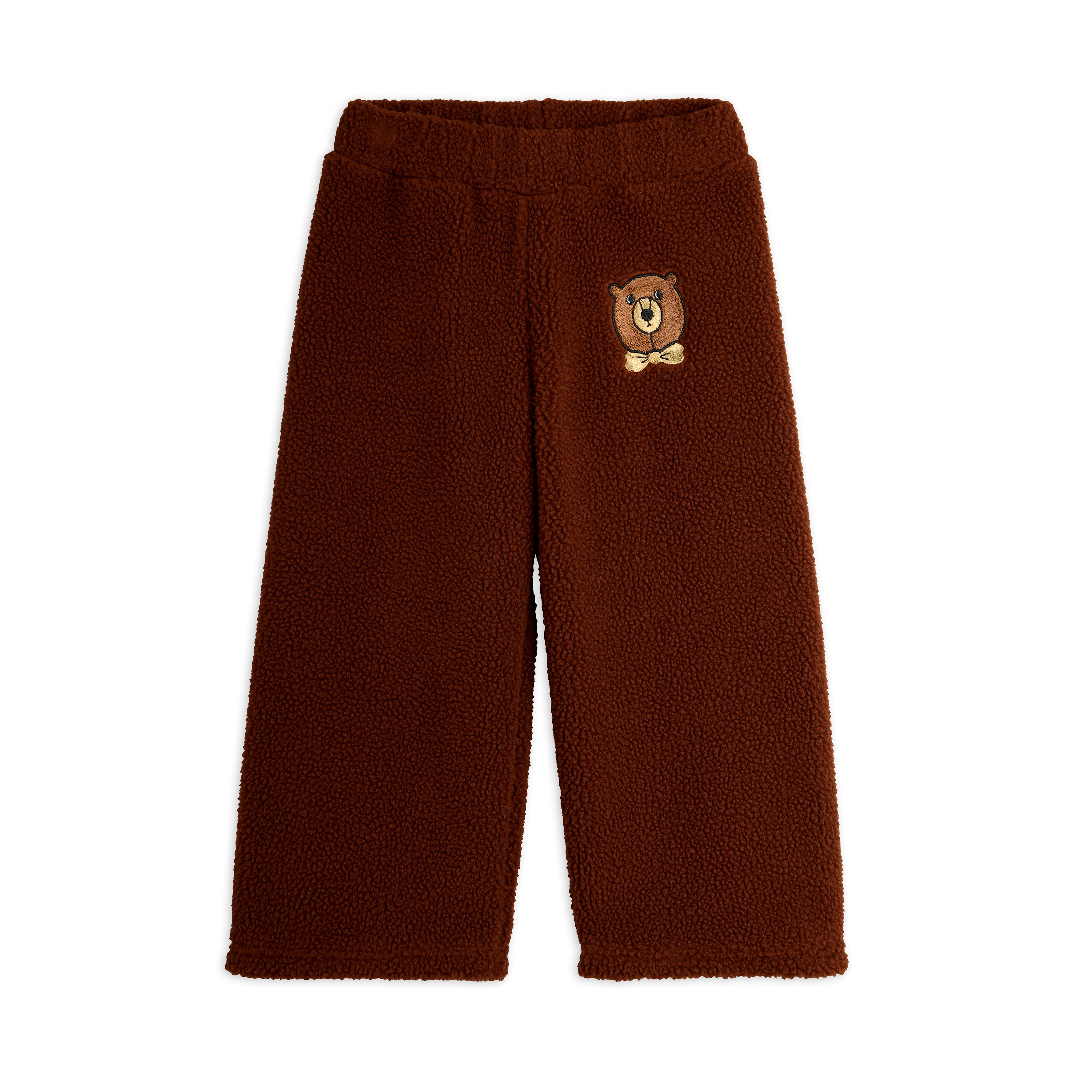 Bear Emb Pile Trousers Brown