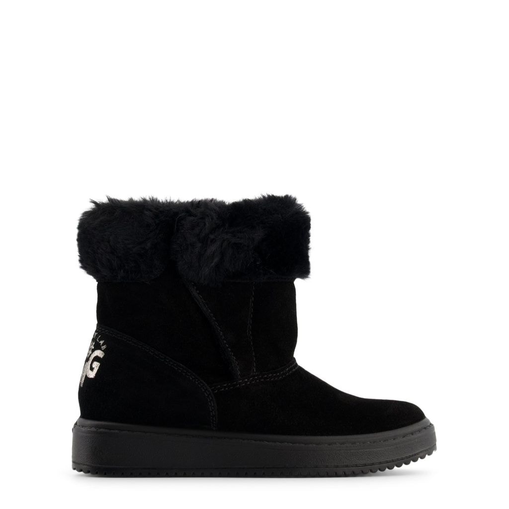 Boots With Faux Fur Trim Black