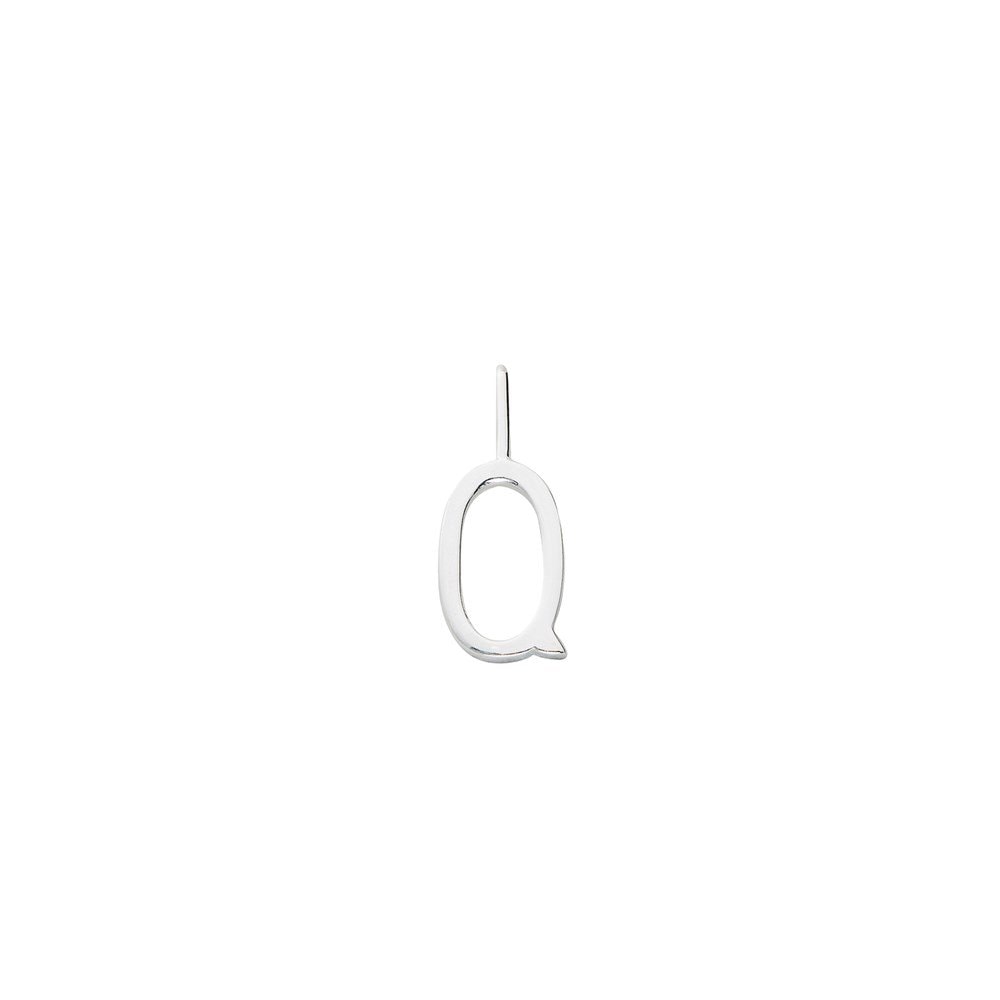 Silver Letter Charm 10 mm - Q