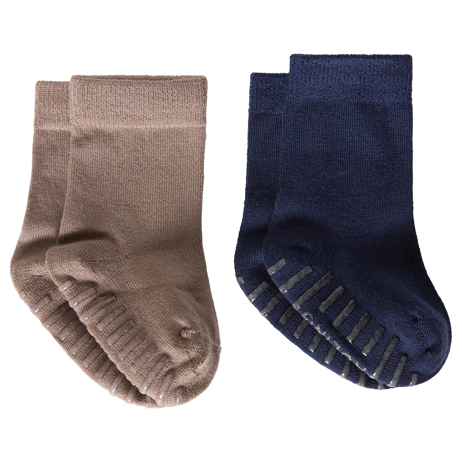 Wengen Wool Anti Slip Socks 2-p Light Brown/Navy