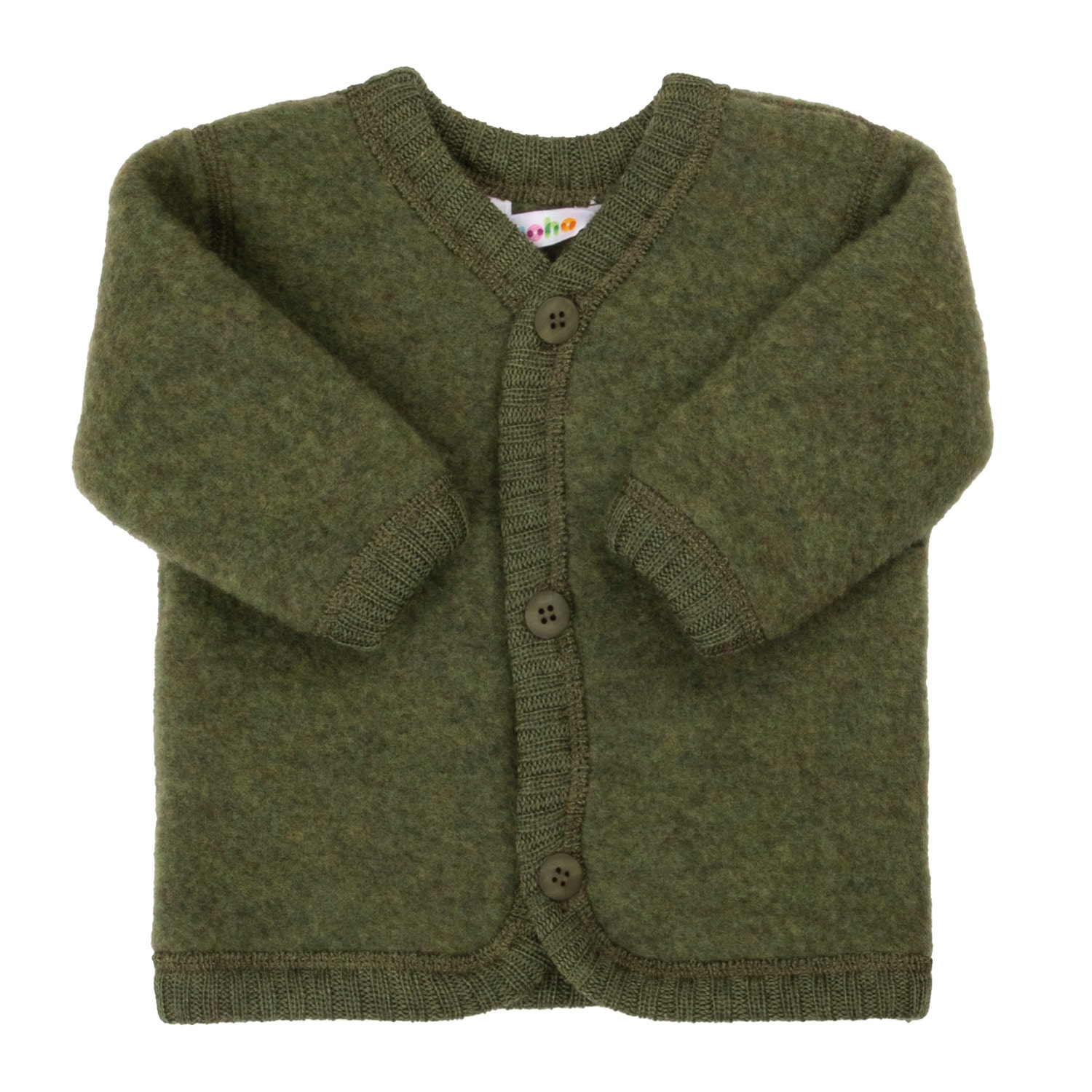Cardigan I Blød Uld Dark Olive 