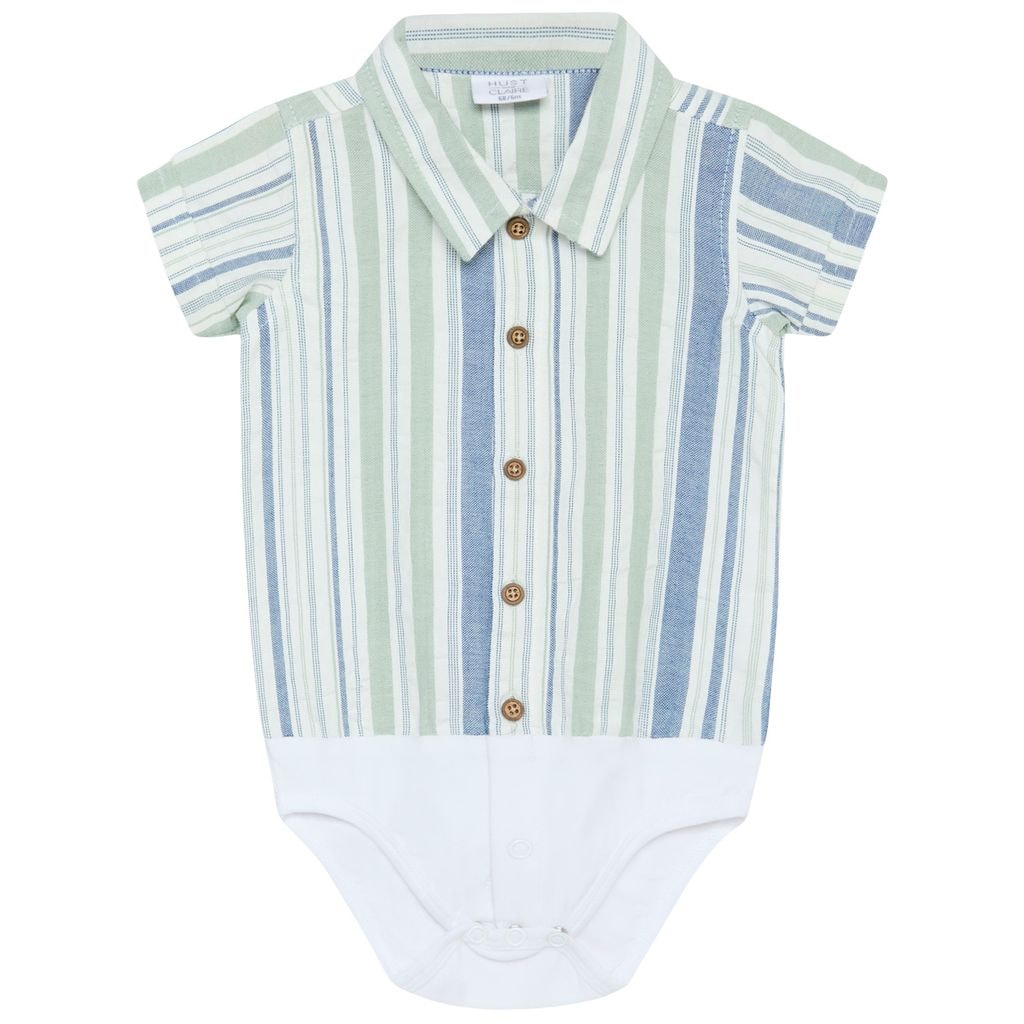 Birge Randig Skjort-baby Body Jade Green