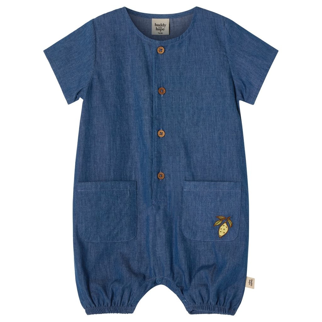 Alfred Romper Blue Chambray
