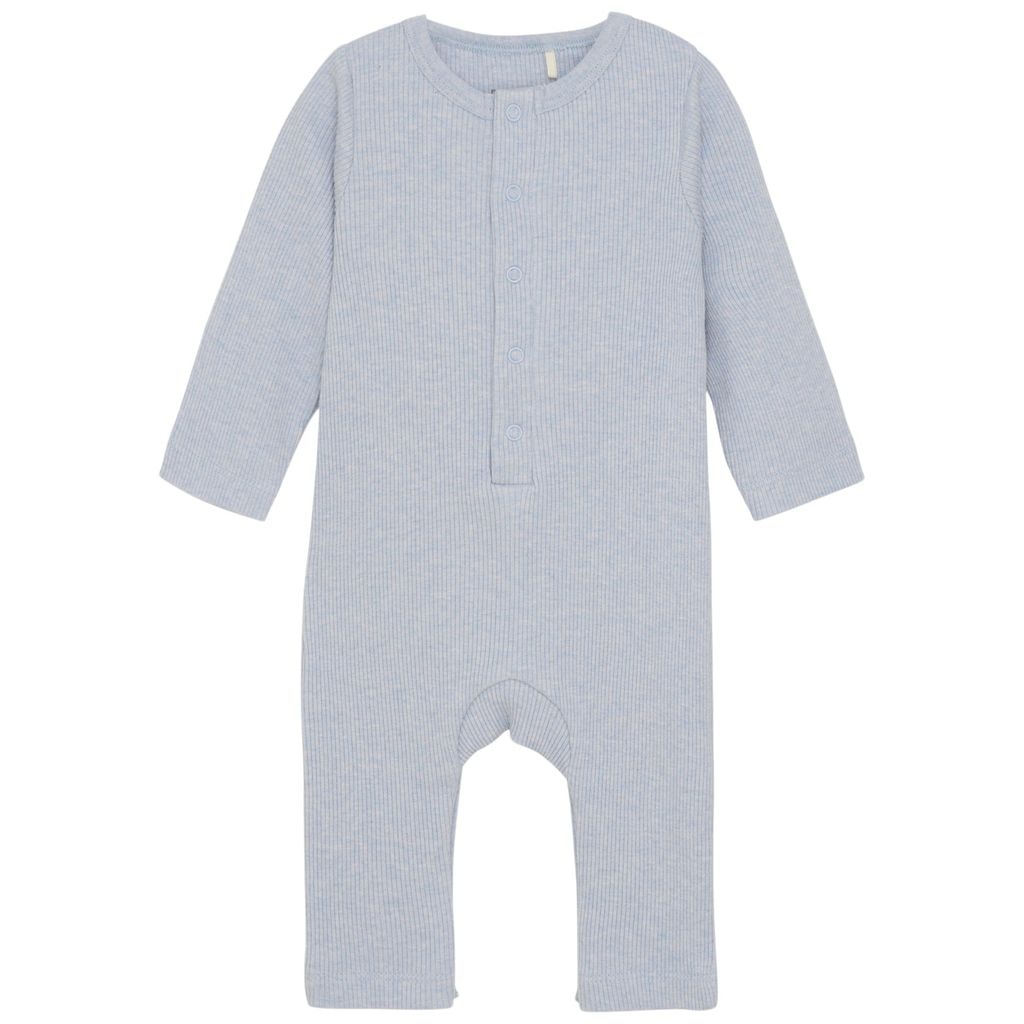 Romper LS Mélange Rib Zen Blue Romper Zen Blue Rib Romper