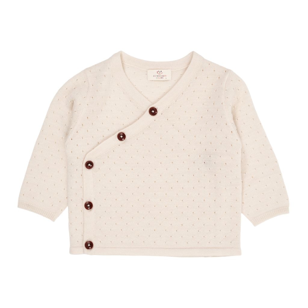 Merino ull Crossover Cardigan Cream