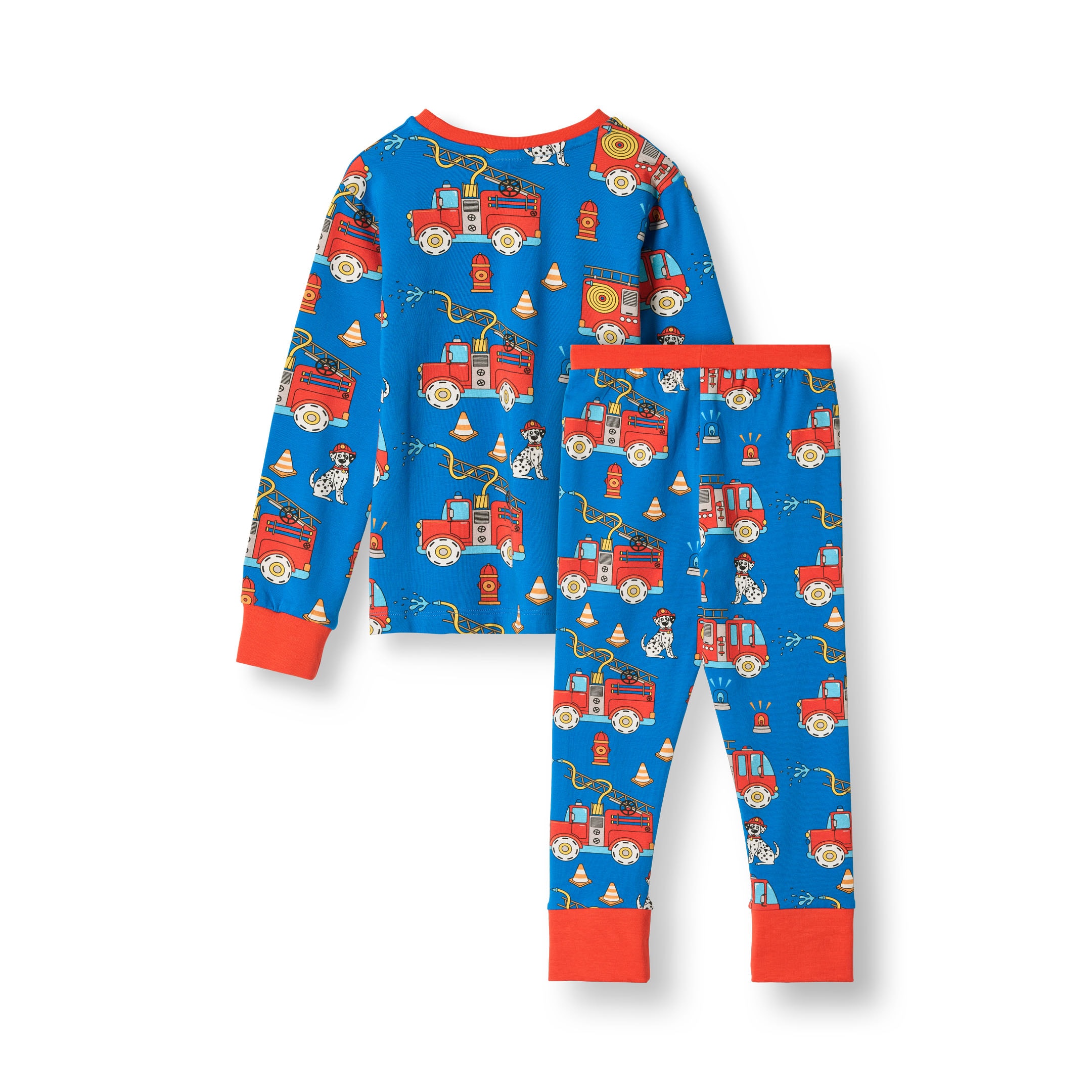 Jubilee Nightwear Set with Fire Truck Brilliant blue