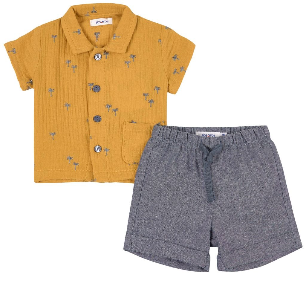 Printed Shirt Set Yellow