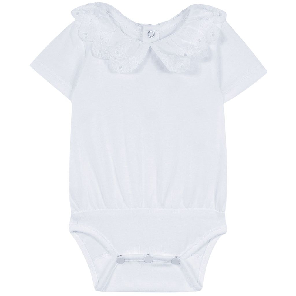 Baby Body With Ruffle Collar White