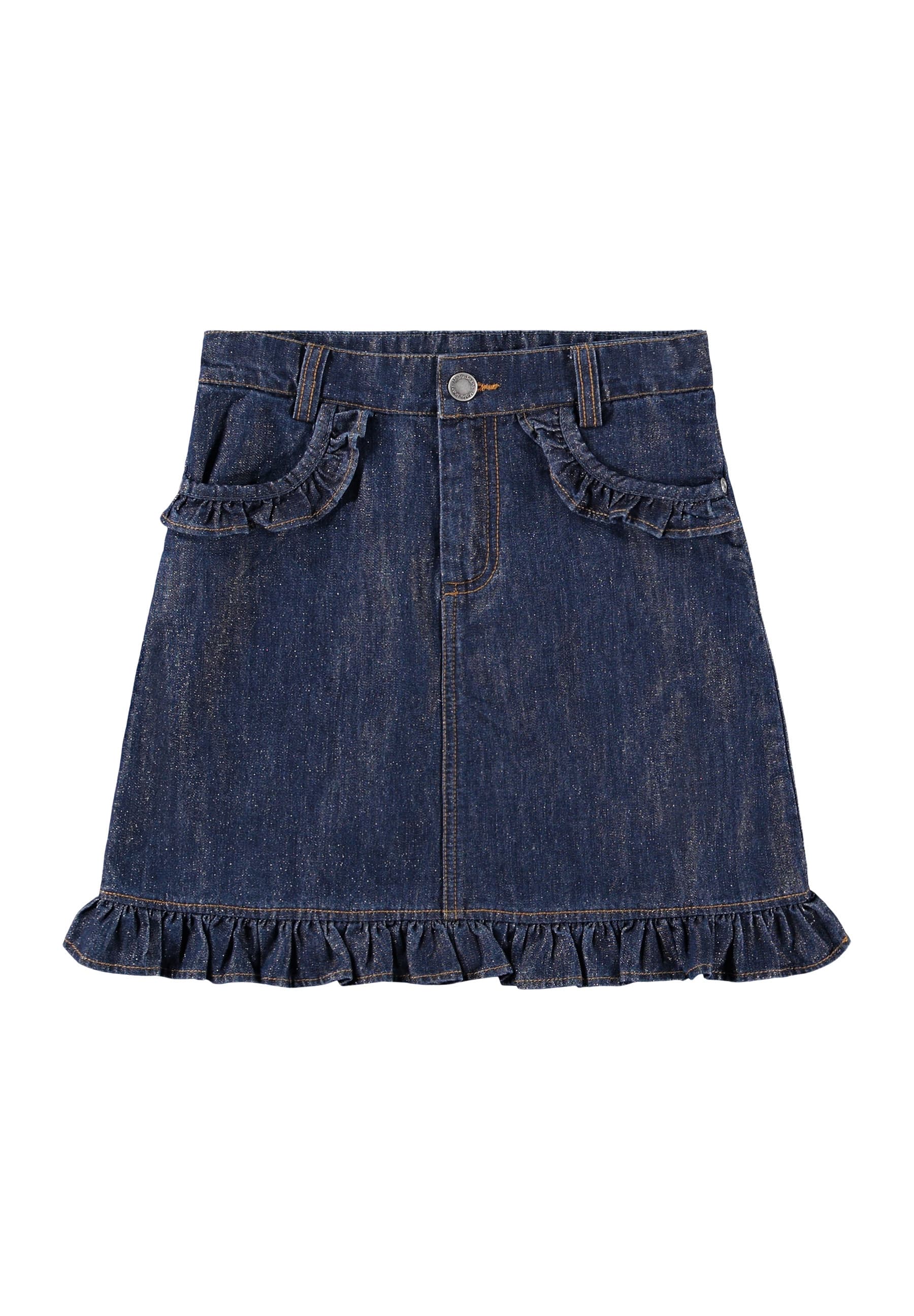Berit Jeanskjol Mid Blue Glitter