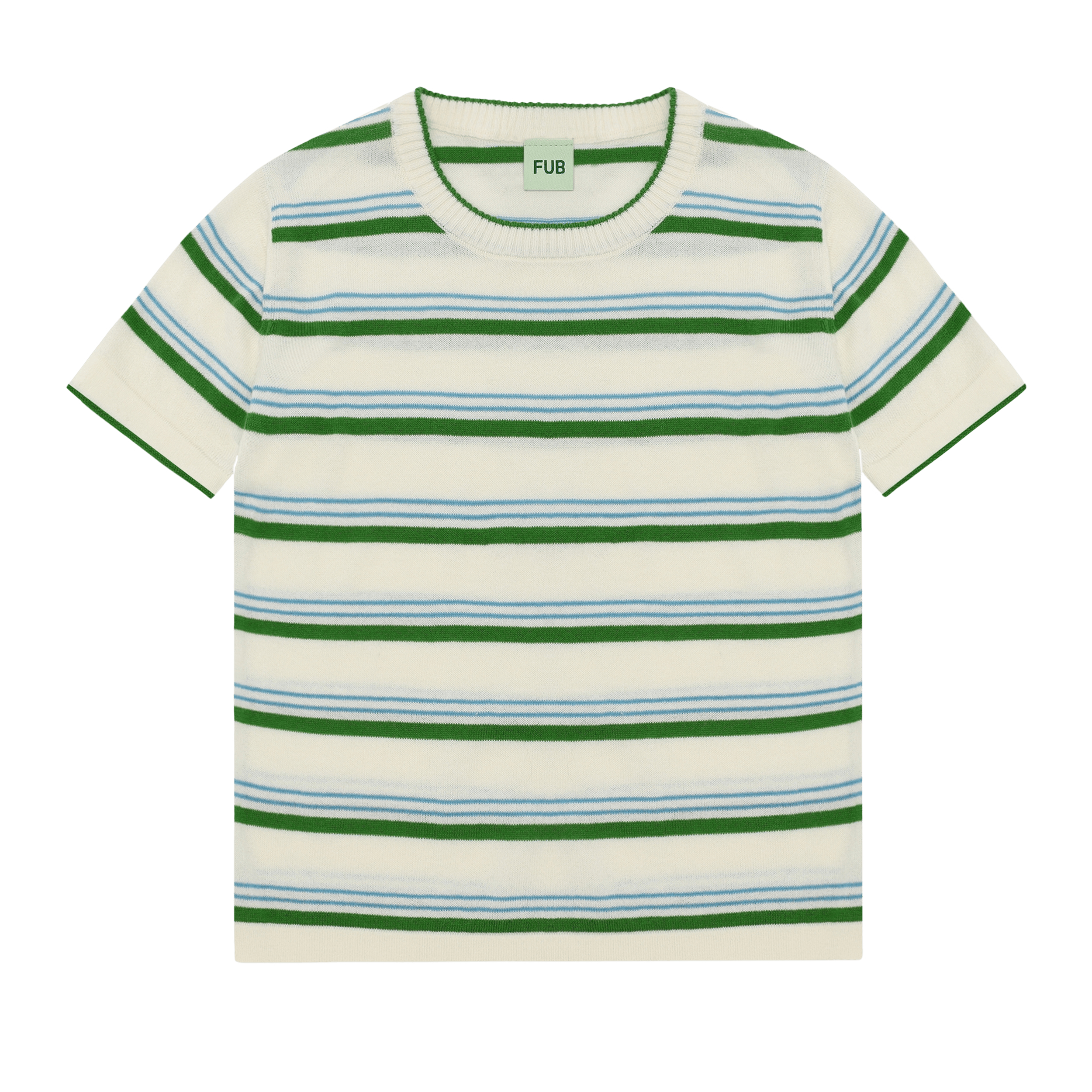 Striped T-Shirt Ecru/ Pine 