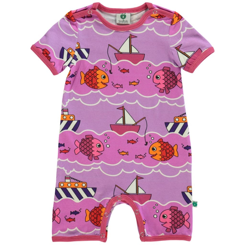 Mönstrad Romper Med Båtar Och Fiskar Violet Tulle