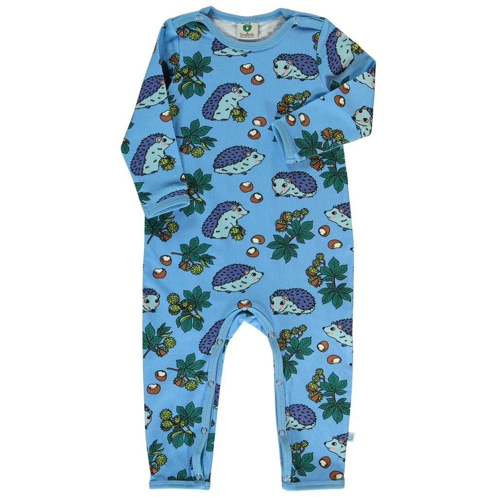 Baby bodysuit with hedgehogs  Alaskan Blue