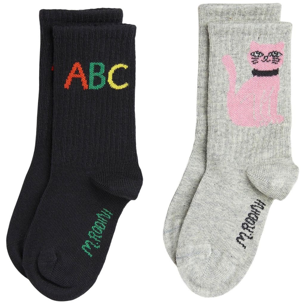 2-pak GOTS ABC Strømper Multifarvede