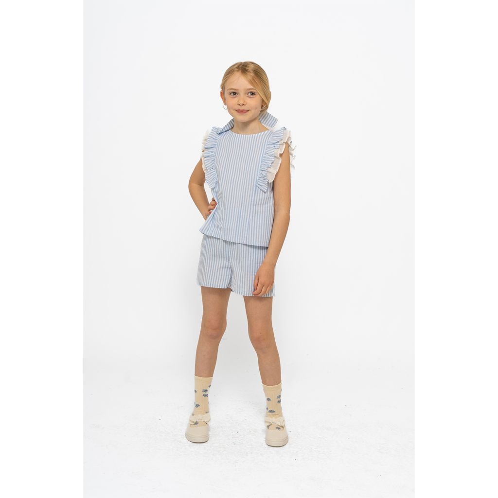 Nalani Topp White Swan Striped