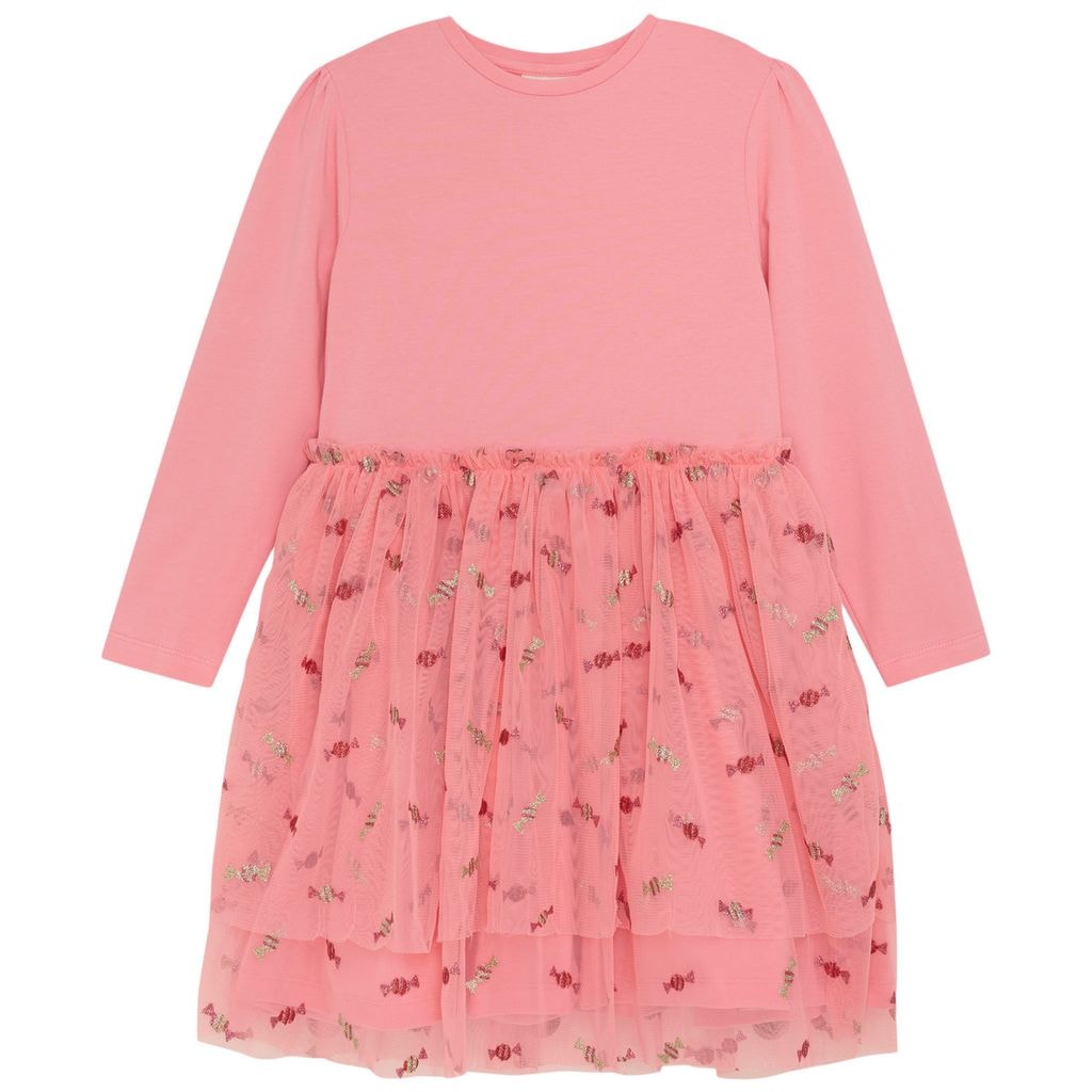 strapless open back dress Annabella Strapless Tied Back Frill Hem Mini Dress Baby Pink main image 1