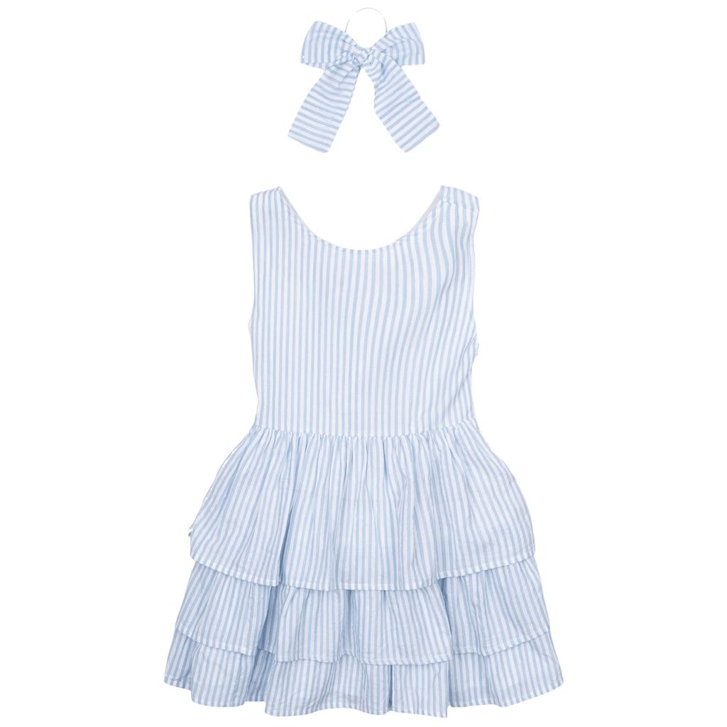 Nalani Dress White Swan Striped