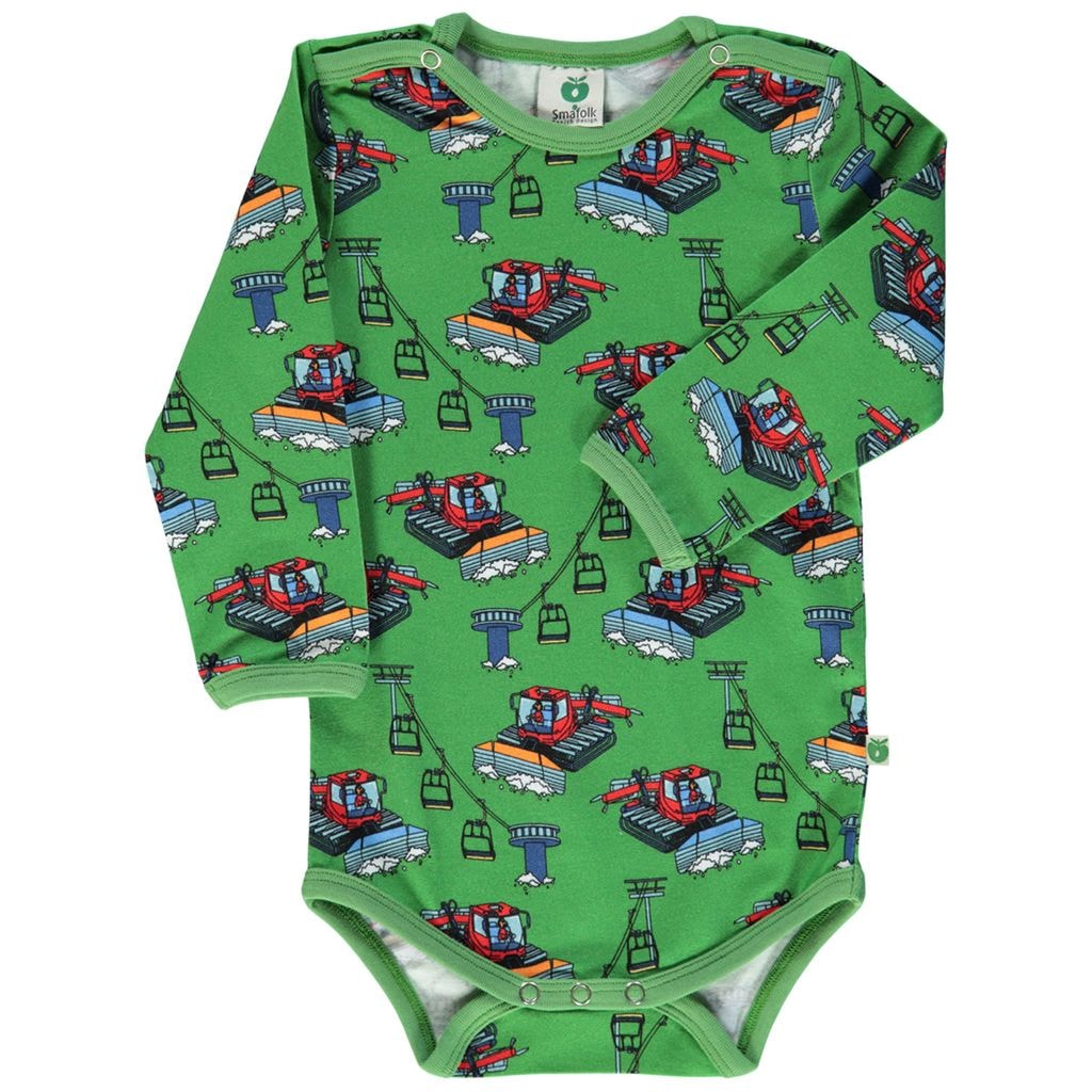Baby Body Moss Green med Snow cars