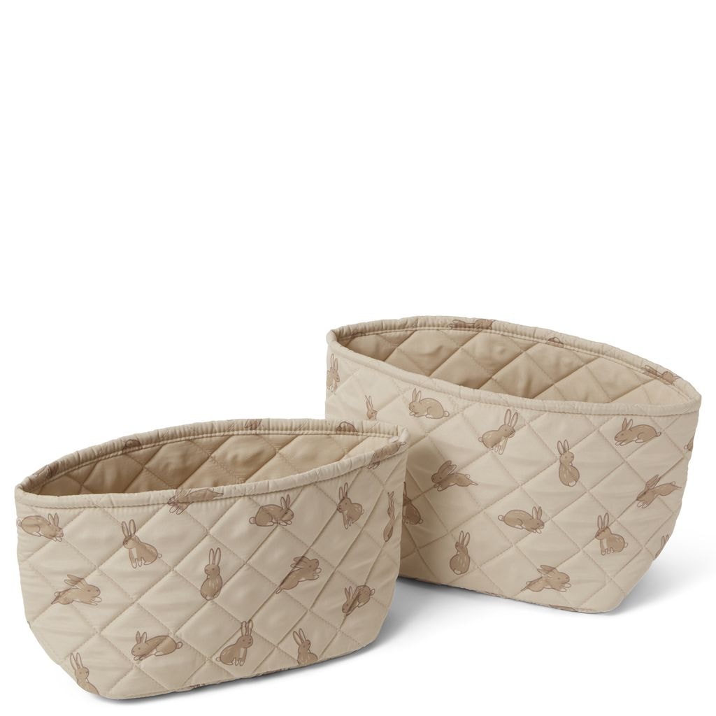2-pack Mönstrade Quiltade Förvaringskorgar Bunny