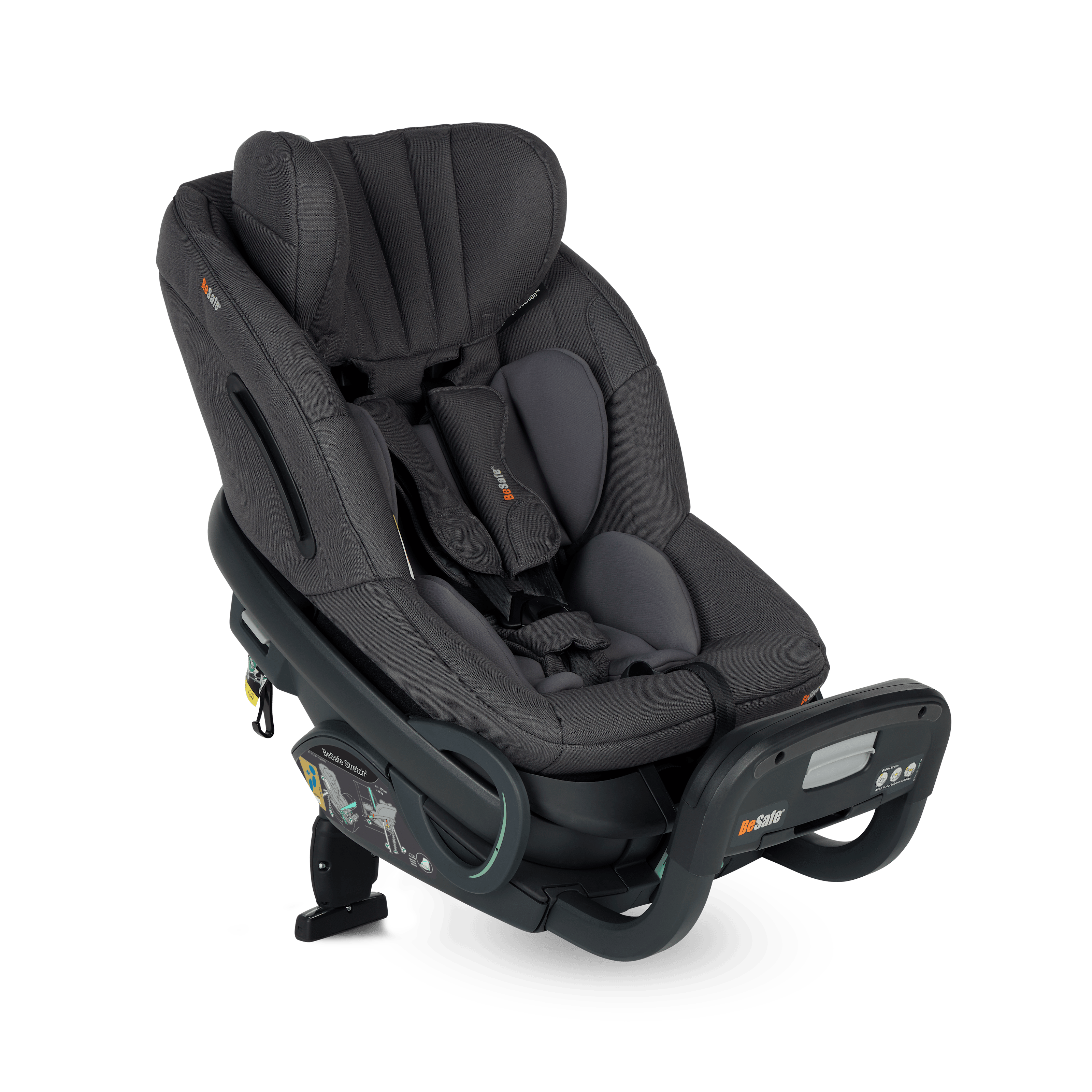 Stretch² Bilbarnstol 6M-7Y / 61-125 Cm Dark Grey Melange