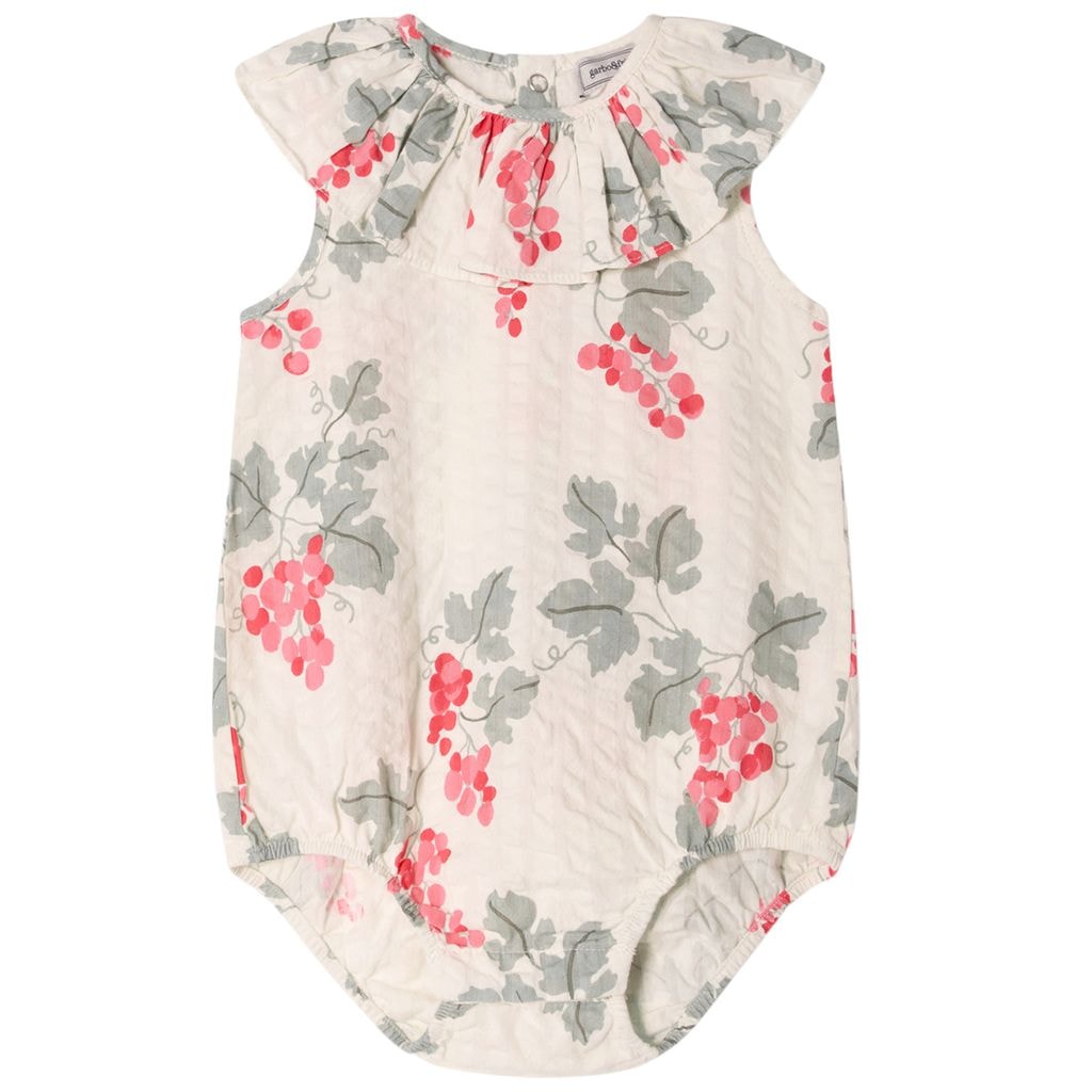 Seersucker Romper Grapes Pink
