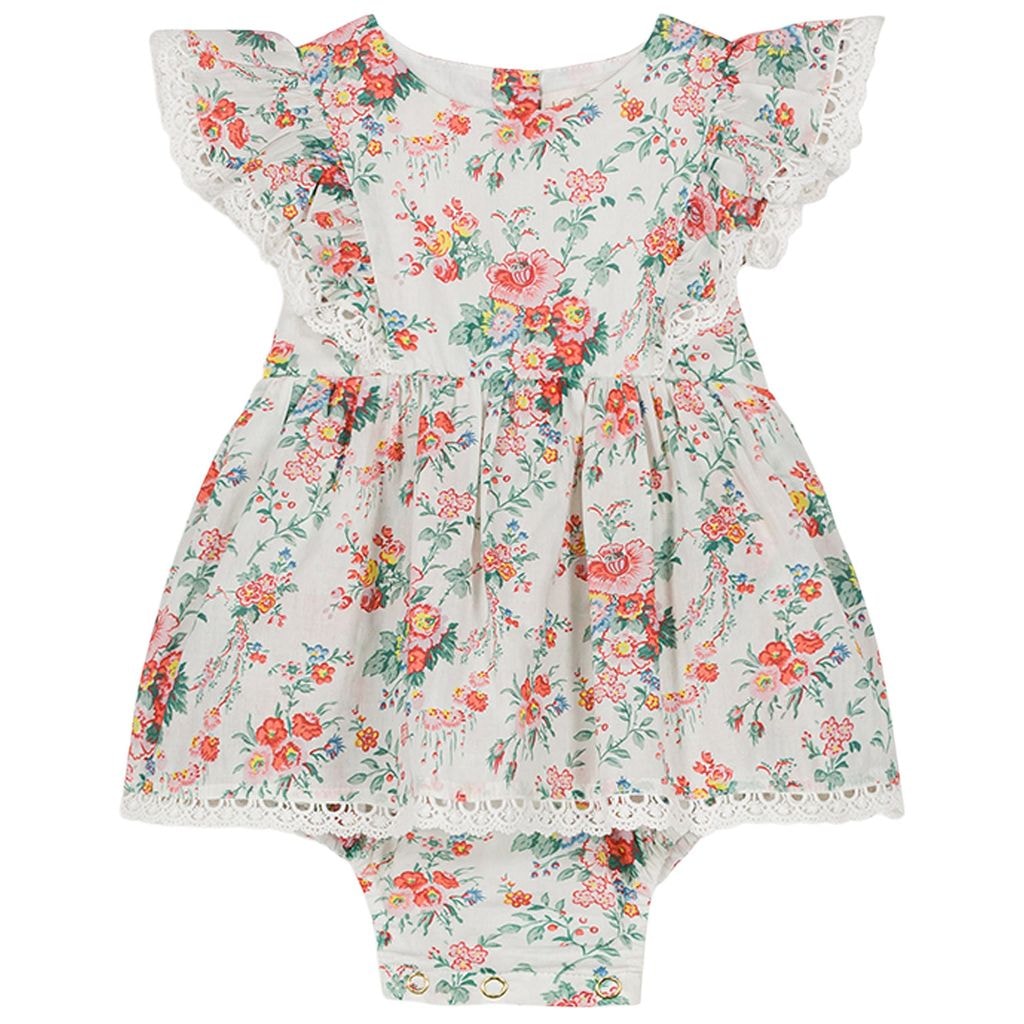 Lena Romper Cream Rosa Festa