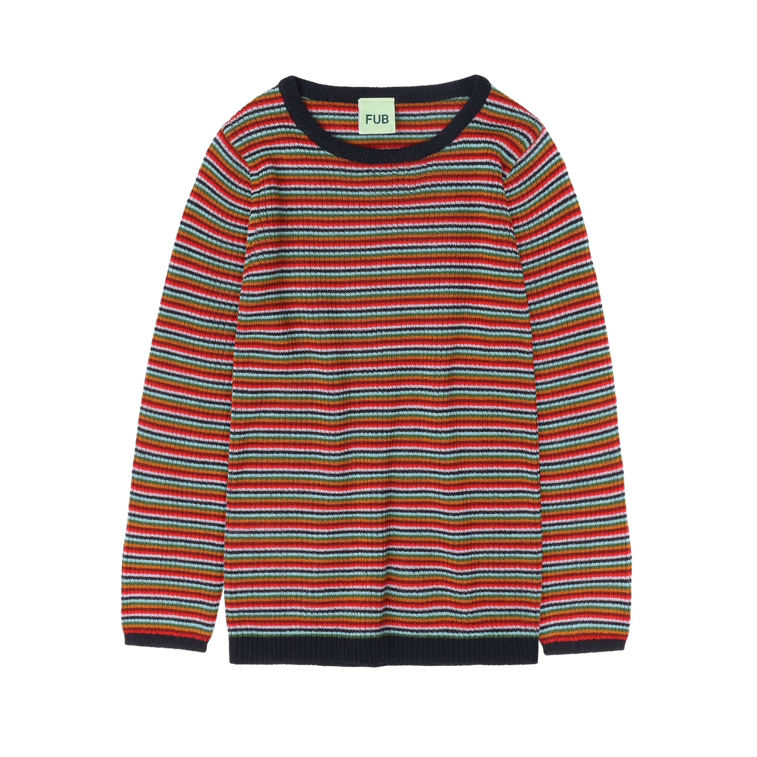 Ribbluse I Uld Multi Stripe